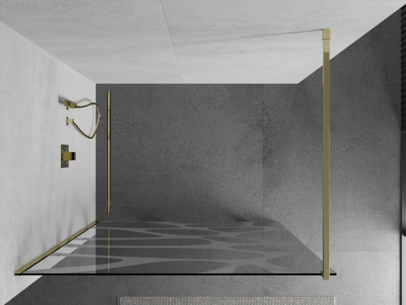 Ścianka prysznicowa Mexen Kioto biały wzór/złoty 70x200 cm 1 szt.