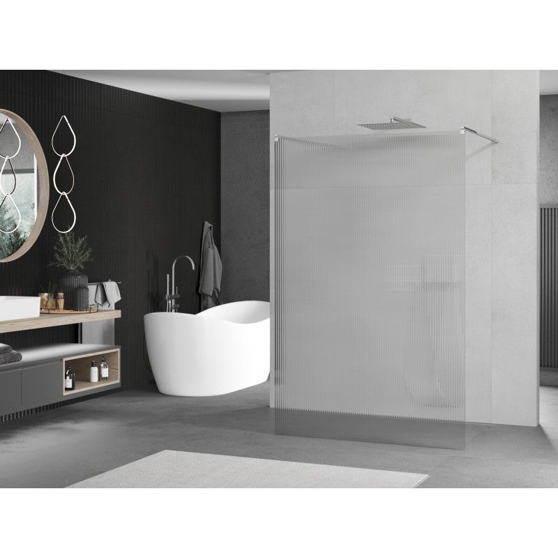Ścianka prysznicowa Mexen Kioto chrom prążki 100x200 cm 800-100-002-01-09 1 szt.