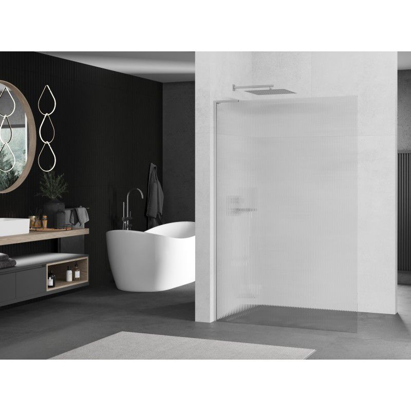 Ścianka prysznicowa Mexen Kioto chrom prążki 70x200 cm 800-070-103-01-09 1 szt.