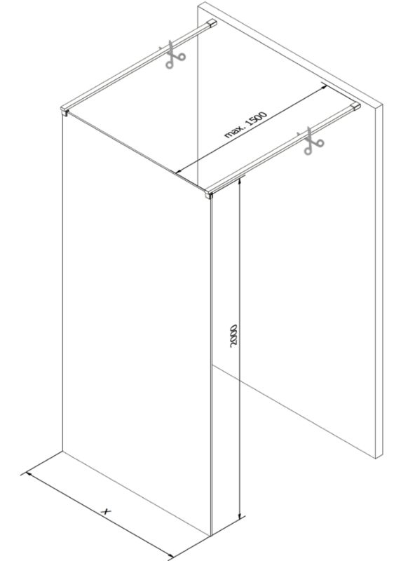 Ścianka prysznicowa Mexen Kioto chrom transparent 110x200 cm 800-110-002-01-00 1 szt.