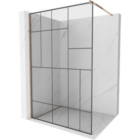Ścianka prysznicowa Mexen Kioto czarny wzór 100 x 200 cm  800-100-101-60-78 1 szt.