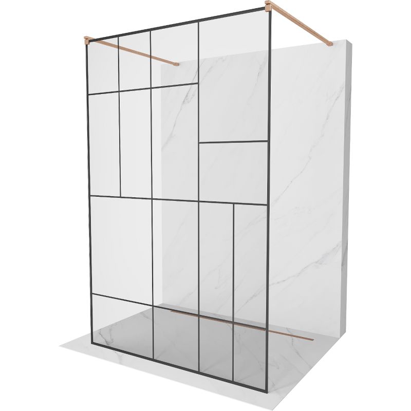 Ścianka prysznicowa Mexen Kioto czarny wzór 100x200 cm  800-100-002-65-78 1 szt.