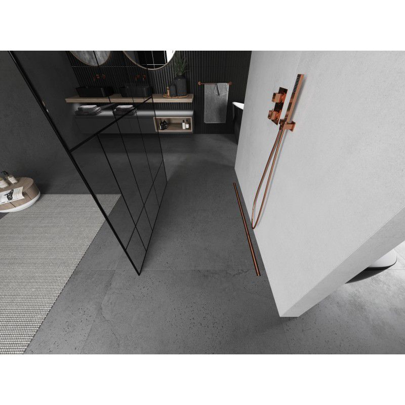 Ścianka prysznicowa Mexen Kioto czarny wzór 100x200 cm  800-100-002-65-78 1 szt.