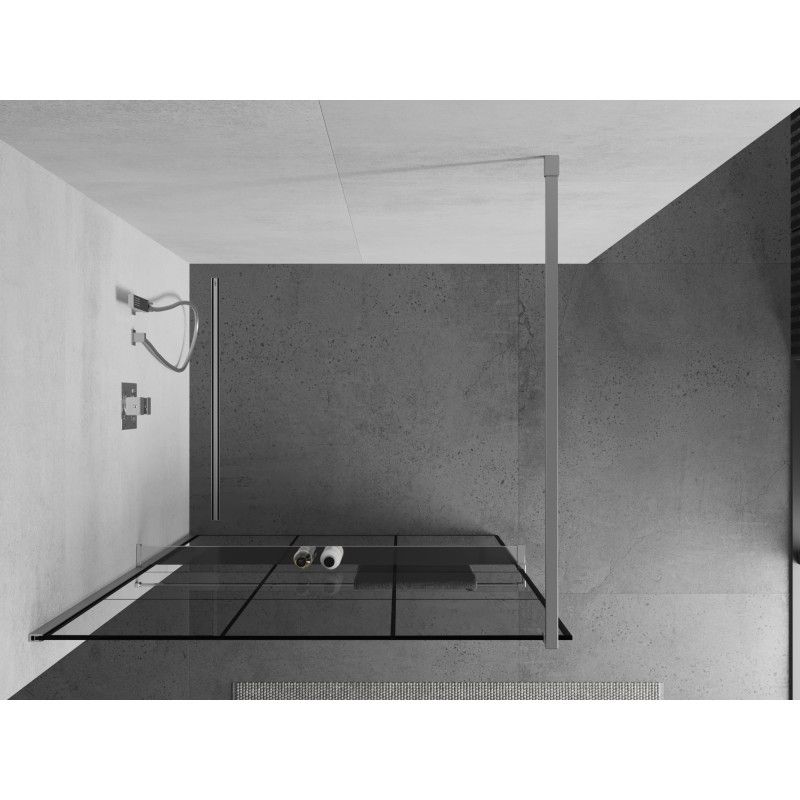 Ścianka prysznicowa Mexen Kioto+ czarny wzór 100x200 cm  800-100-121-01-77 1 szt.
