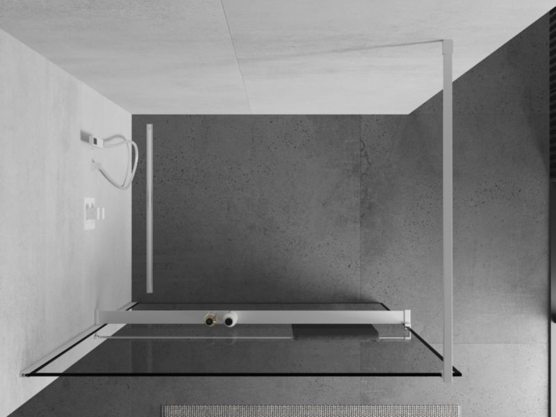 Ścianka prysznicowa Mexen Kioto+ czarny wzór 100x200 cm  800-100-121-20-70 1 szt.