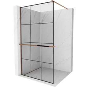 Ścianka prysznicowa Mexen Kioto+ czarny wzór 100x200 cm  800-100-121-60-77 1 szt.