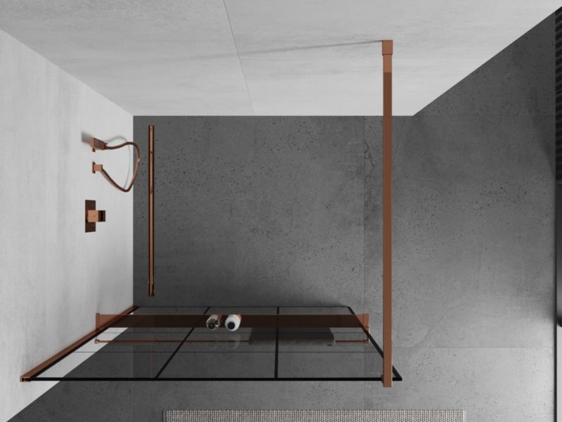 Ścianka prysznicowa Mexen Kioto+ czarny wzór 100x200 cm  800-100-121-60-77 1 szt.