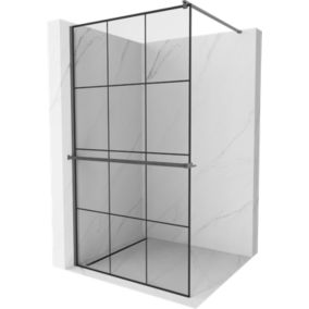 Ścianka prysznicowa Mexen Kioto+ czarny wzór 100x200 cm  800-100-121-66-77 1 szt.