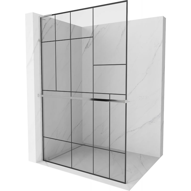 Ścianka prysznicowa Mexen Kioto+ czarny wzór 100x200 cm  800-100-123-01-78 1 szt.