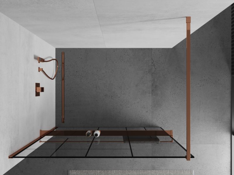 Ścianka prysznicowa Mexen Kioto+ czarny wzór 110 x 200 cm 1 szt.
