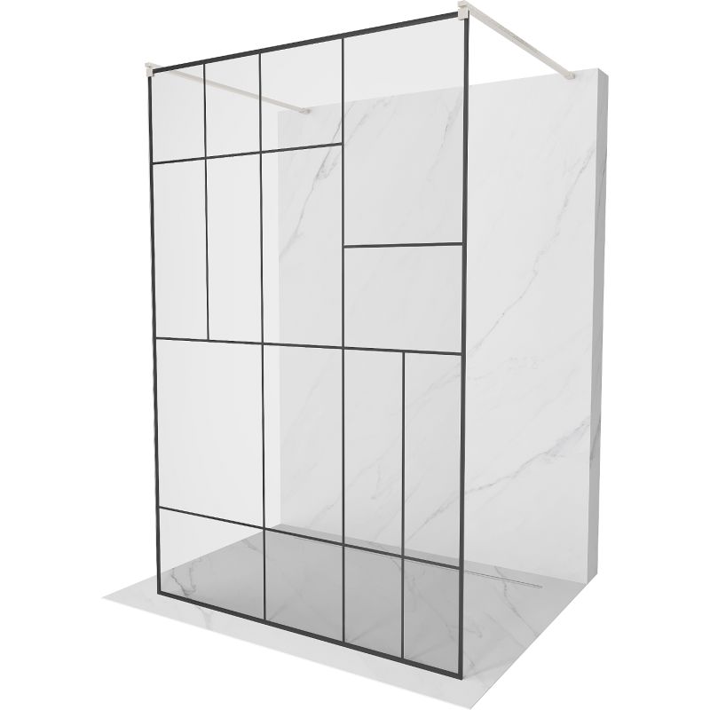 Ścianka prysznicowa Mexen Kioto czarny wzór 110 x 200 cm 800-110-002-97-78 1 szt.