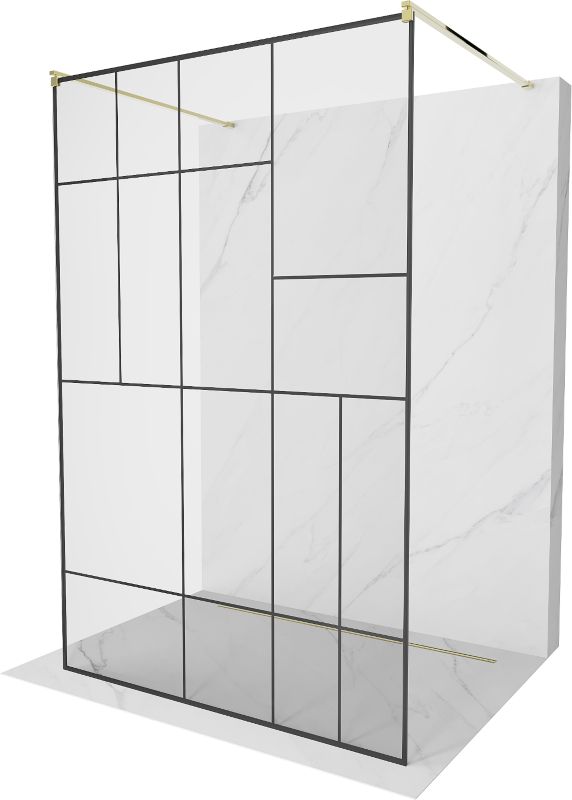 Ścianka prysznicowa Mexen Kioto czarny wzór 110x200 cm  800-110-002-50-78 1 szt.