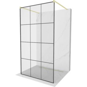 Ścianka prysznicowa Mexen Kioto czarny wzór 110x200 cm  800-110-002-55-77 1 szt.