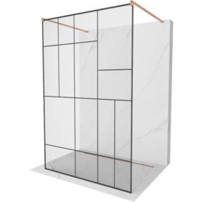 Ścianka prysznicowa Mexen Kioto czarny wzór 110x200 cm  800-110-002-65-78 1 szt.