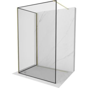Ścianka prysznicowa Mexen Kioto czarny wzór 120 x 100 cm  800-120-212-50-70-100 1 szt.