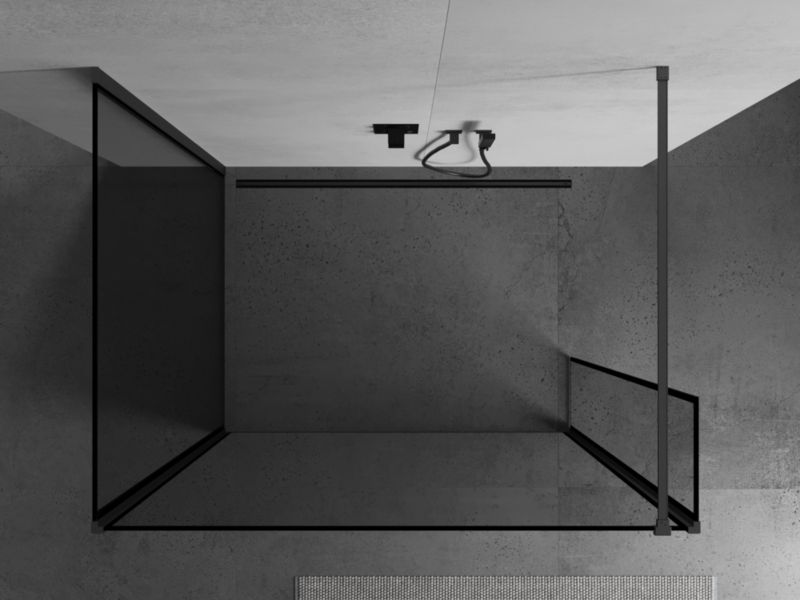 Ścianka prysznicowa Mexen Kioto czarny wzór 120 x 80 x 30 cm 3 szt.