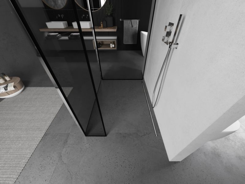 Ścianka prysznicowa Mexen Kioto czarny wzór 120x110x30 1 szt.