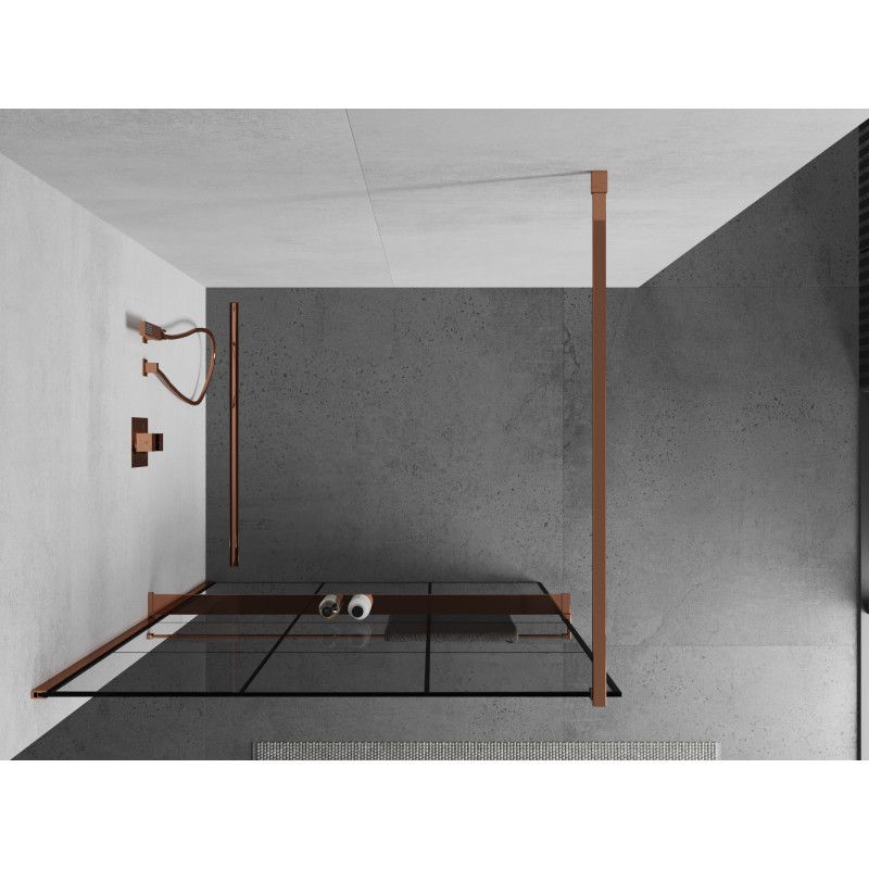 Ścianka prysznicowa Mexen Kioto+ czarny wzór 120x200 1 szt.