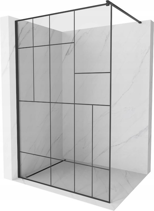 Ścianka prysznicowa Mexen Kioto czarny wzór 120x200 cm  800-120-101-70-78 1 szt.