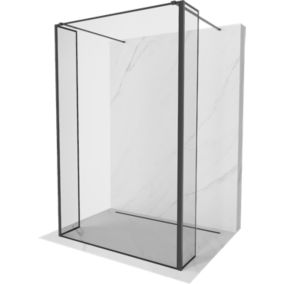 Ścianka prysznicowa Mexen Kioto czarny wzór 120x30 3 szt.