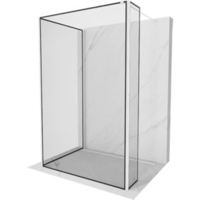 Ścianka prysznicowa Mexen Kioto czarny wzór 130x110x30 1 szt.