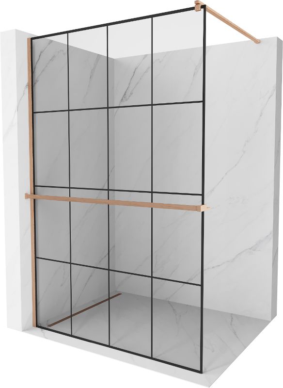 Ścianka prysznicowa Mexen Kioto+ czarny wzór 130x200 cm  800-130-121-65-771 szt.