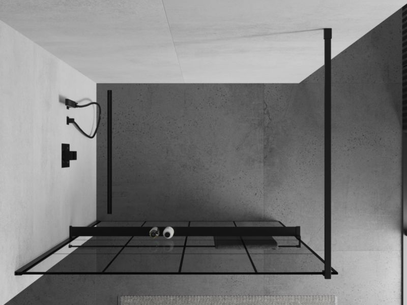Ścianka prysznicowa Mexen Kioto+ czarny wzór 130x200 cm  800-130-121-70-77 1 szt.