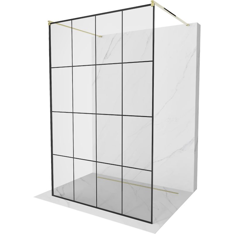 Ścianka prysznicowa Mexen Kioto czarny wzór 140x200 cm  800-140-002-50-77 1 szt.