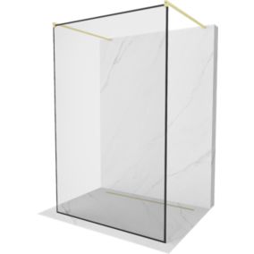 Ścianka prysznicowa Mexen Kioto czarny wzór 140x200 cm  800-140-002-55-70 1 szt.