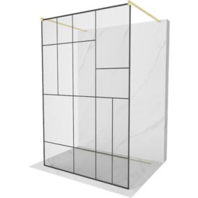 Ścianka prysznicowa Mexen Kioto czarny wzór 140x200 cm  800-140-002-55-78 1 szt.