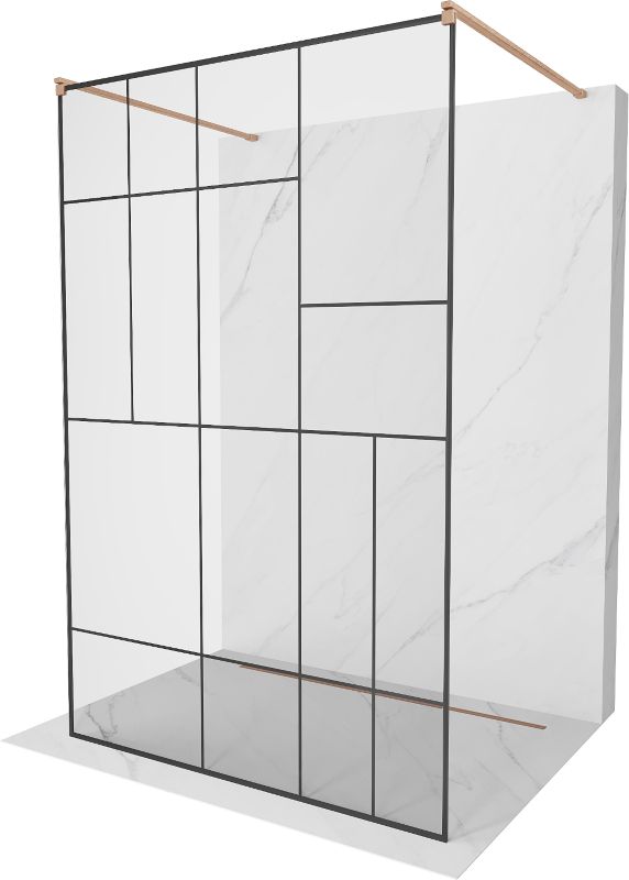 Ścianka prysznicowa Mexen Kioto czarny wzór 140x200 cm  800-140-002-65-78 1 szt.