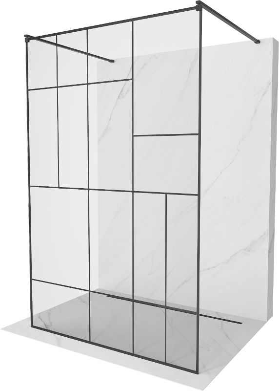 Ścianka prysznicowa Mexen Kioto czarny wzór 140x200 cm  800-140-002-70-78 1 szt.