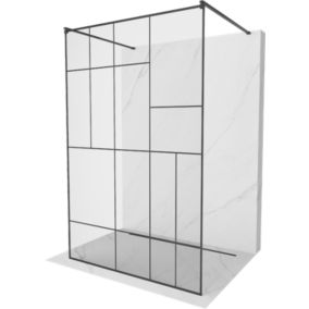 Ścianka prysznicowa Mexen Kioto czarny wzór 140x200 cm  800-140-002-70-78 1 szt.