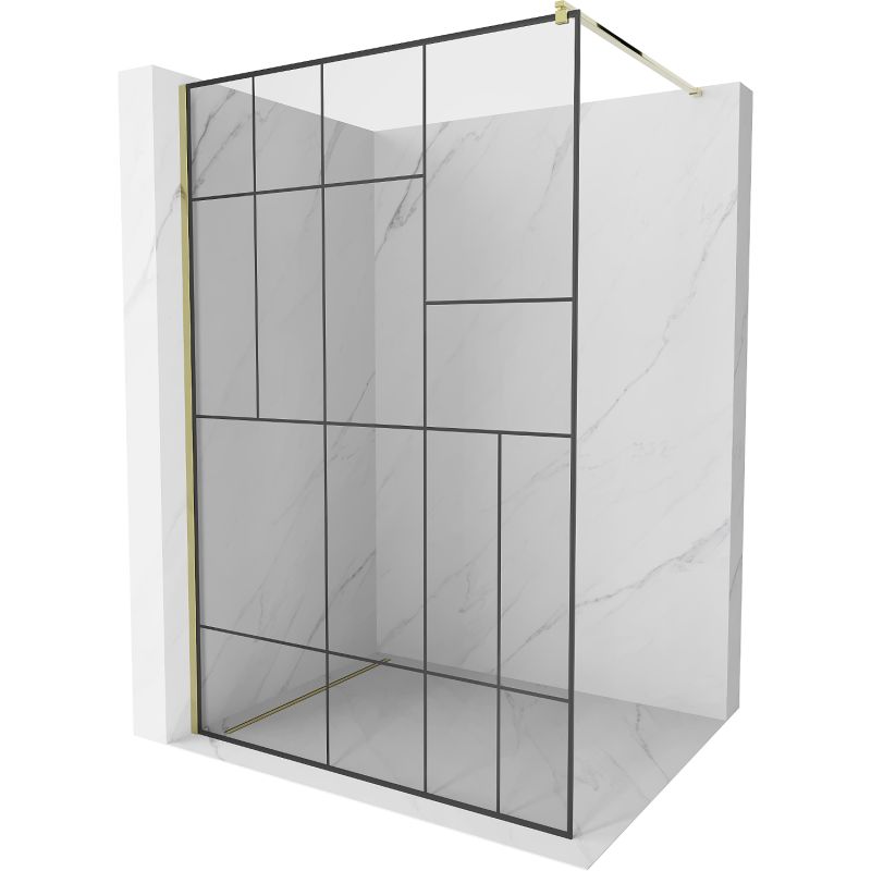 Ścianka prysznicowa Mexen Kioto czarny wzór 140x200 cm  800-140-101-50-78 1 szt.