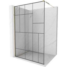 Ścianka prysznicowa Mexen Kioto czarny wzór 140x200 cm  800-140-101-50-78 1 szt.