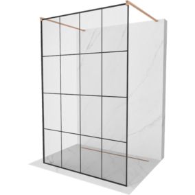 Ścianka prysznicowa Mexen Kioto czarny wzór 150 x 200 cm 1 szt.