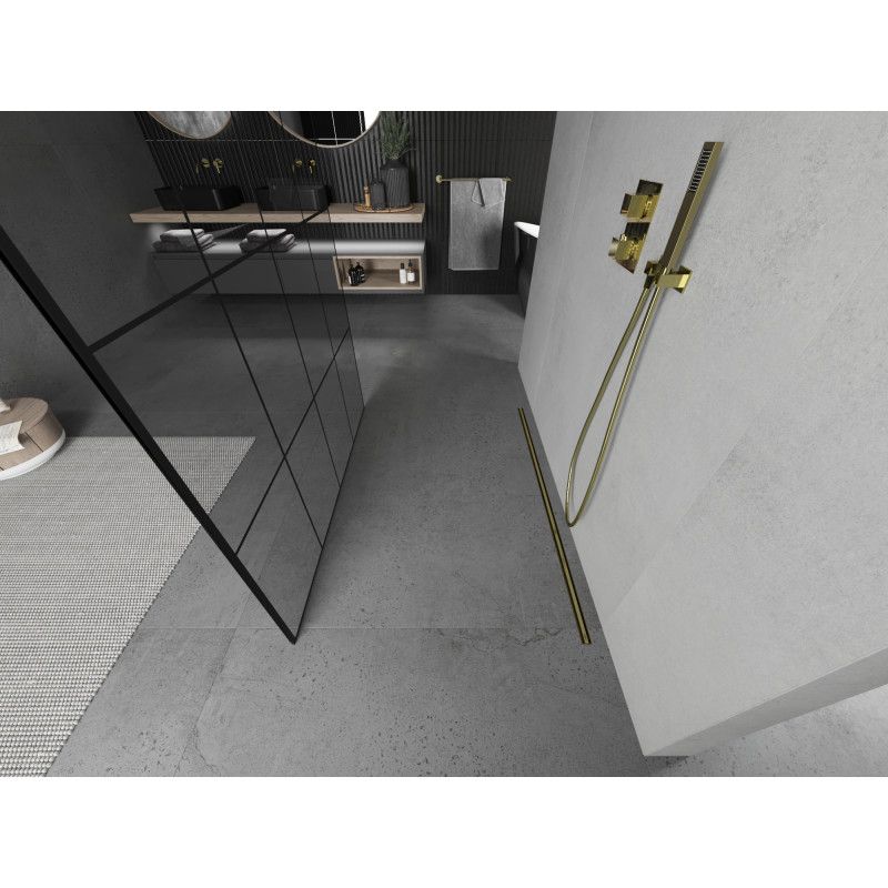 Ścianka prysznicowa Mexen Kioto czarny wzór 150x200 cm  800-150-002-50-77 1 szt.