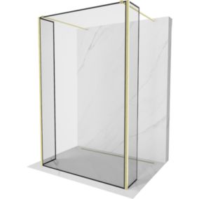 Ścianka prysznicowa Mexen Kioto czarny wzór 150x30 cm 3 szt.