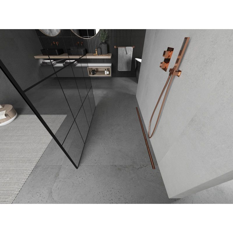Ścianka prysznicowa Mexen Kioto czarny wzór 160 x 200 cm  800-160-002-60-77 1 szt.