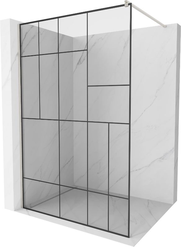 Ścianka prysznicowa Mexen Kioto czarny wzór 70x200 cm 1 szt.
