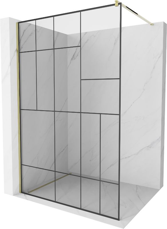 Ścianka prysznicowa Mexen Kioto czarny wzór 70x200 cm  800-070-101-50-78 1 szt.