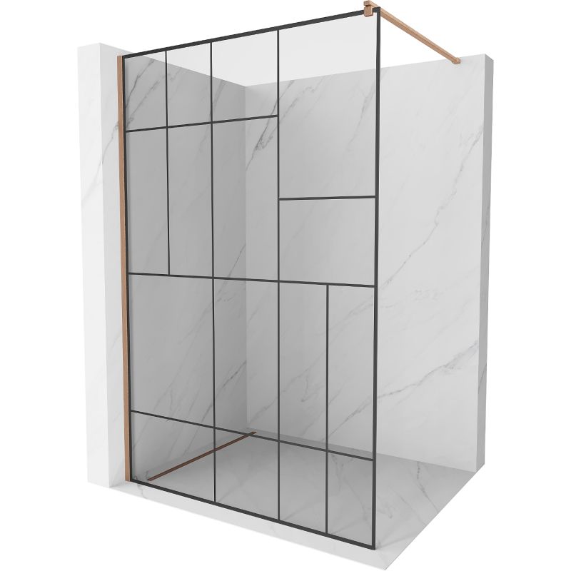 Ścianka prysznicowa Mexen Kioto czarny wzór 70x200 cm  800-070-101-65-78 1 szt.