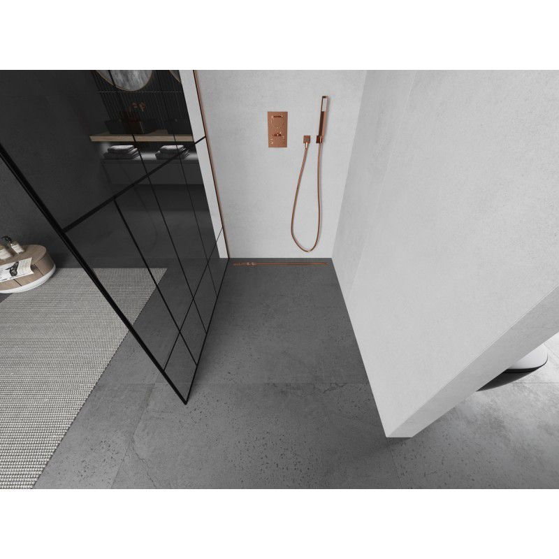 Ścianka prysznicowa Mexen Kioto czarny wzór 70x200 cm  800-070-101-65-78 1 szt.