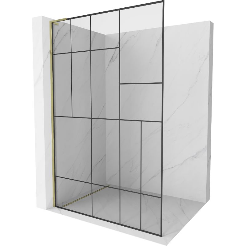 Ścianka prysznicowa Mexen Kioto czarny wzór 70x200 cm  800-070-103-50-78 1 szt.