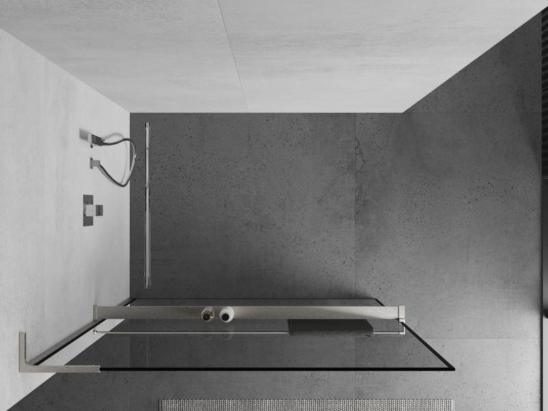 Ścianka prysznicowa Mexen Kioto+ czarny wzór 70x200 cm  800-070-123-97-70 1 szt.
