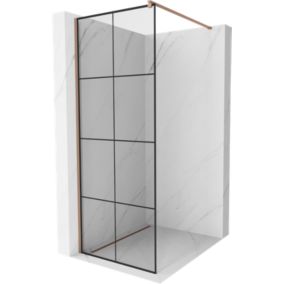 Ścianka prysznicowa Mexen Kioto czarny wzór 80x200 cm  800-080-101-60-77 1 szt.