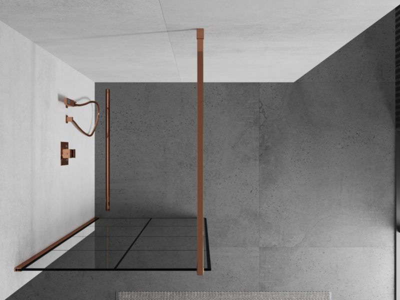 Ścianka prysznicowa Mexen Kioto czarny wzór 80x200 cm  800-080-101-60-77 1 szt.