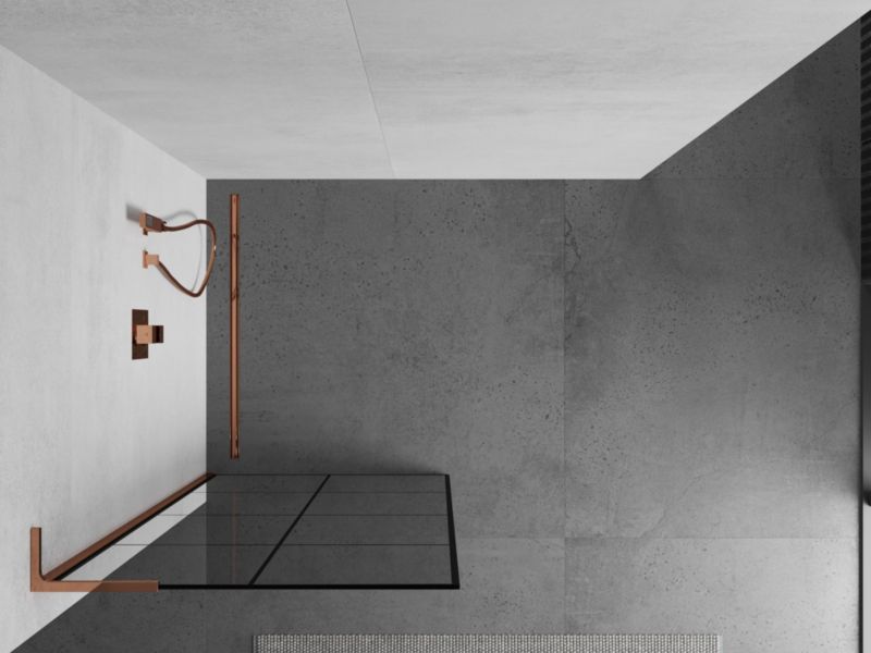 Ścianka prysznicowa Mexen Kioto czarny wzór 80x200 cm  800-080-103-60-771 szt.