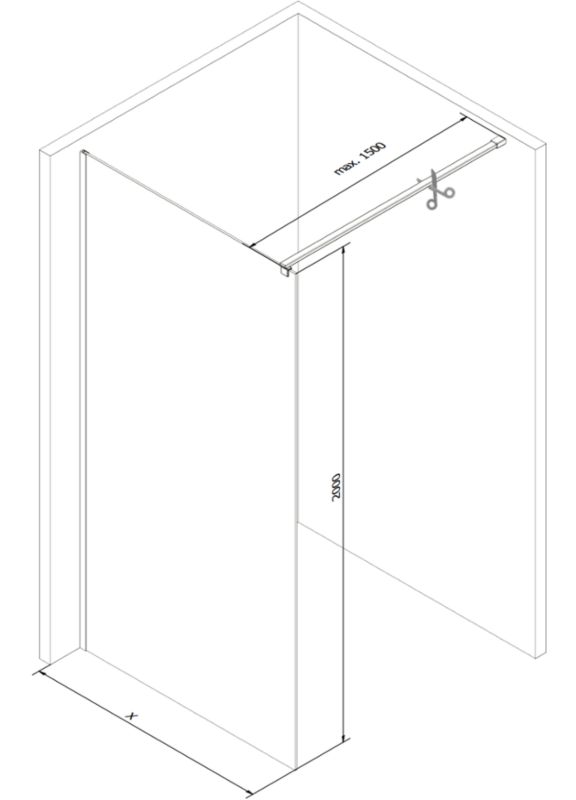 Ścianka prysznicowa Mexen Kioto czarny wzór 90x200 cm  800-090-101-20-77 1 szt.