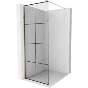 Ścianka prysznicowa Mexen Kioto czarny wzór 90x200 cm  800-090-101-50-77 1 szt.
